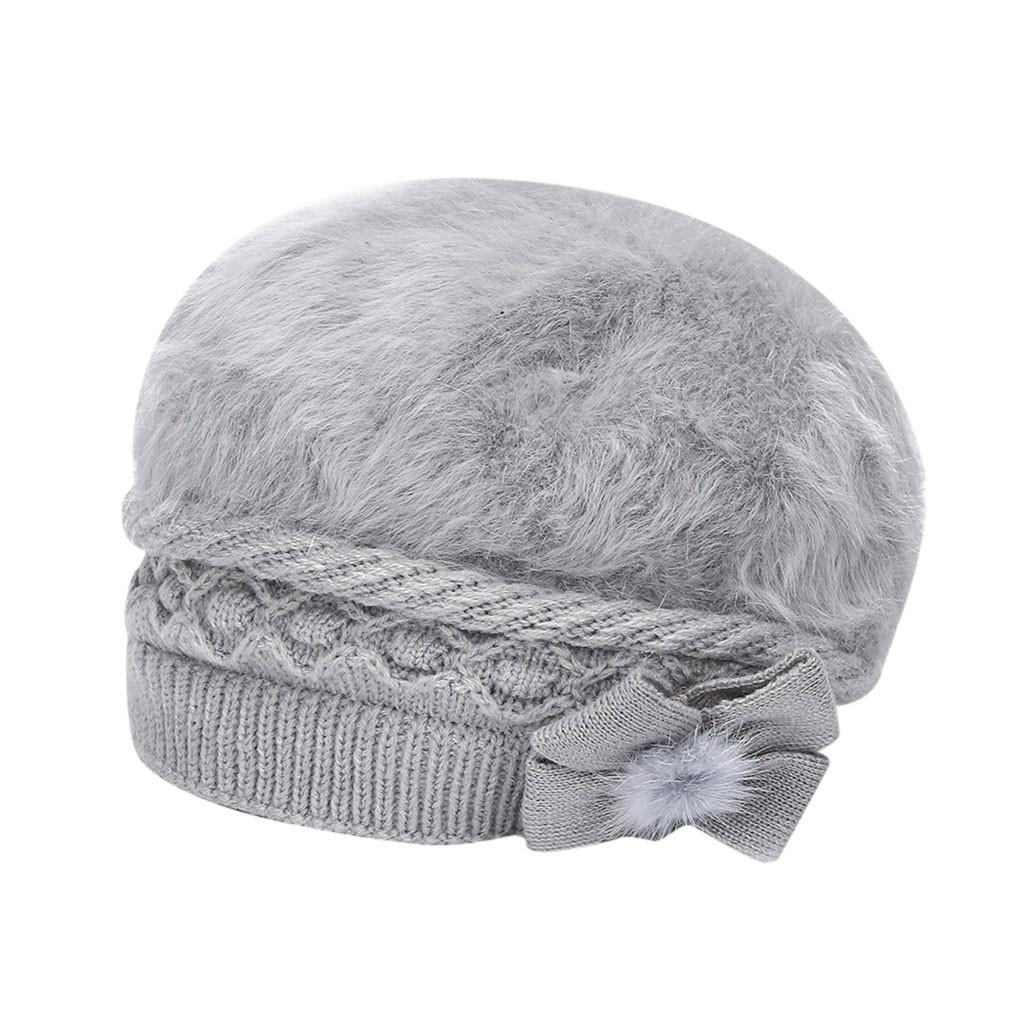 (Projektor)Moda damska ciepła, solidna, zagęszczona, miękka wełniana czapka z dzianiny, wiatroszczelna czapka berety