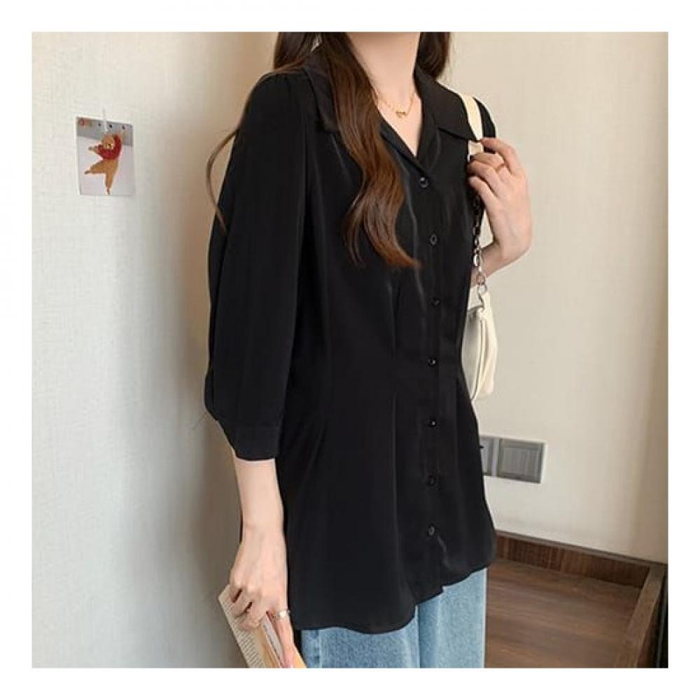 Navava Office Shirt Loose Fit 7 8 Sleeve Nb2145