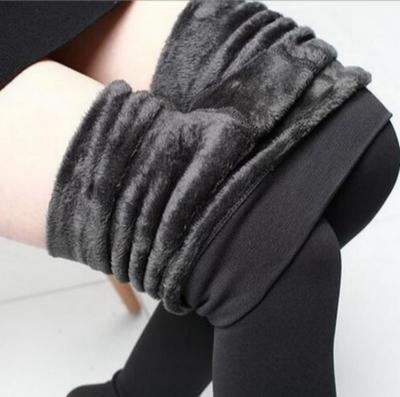 Winter Warm Leggings Knitted Velvet Casual Leggings New High Elastic Thickened Warm Black Women's Pants Slim Fitting Pants 200g Women's Legging