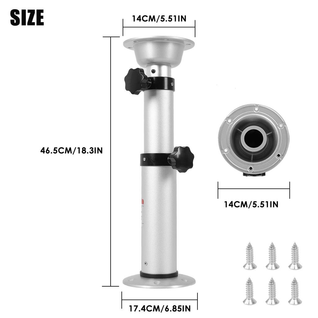 RV Table Pedestal Stand Leg Space Saving Table Pedestal Stand Base 3-Level Telescopic for Marine Boat Marine Yacht