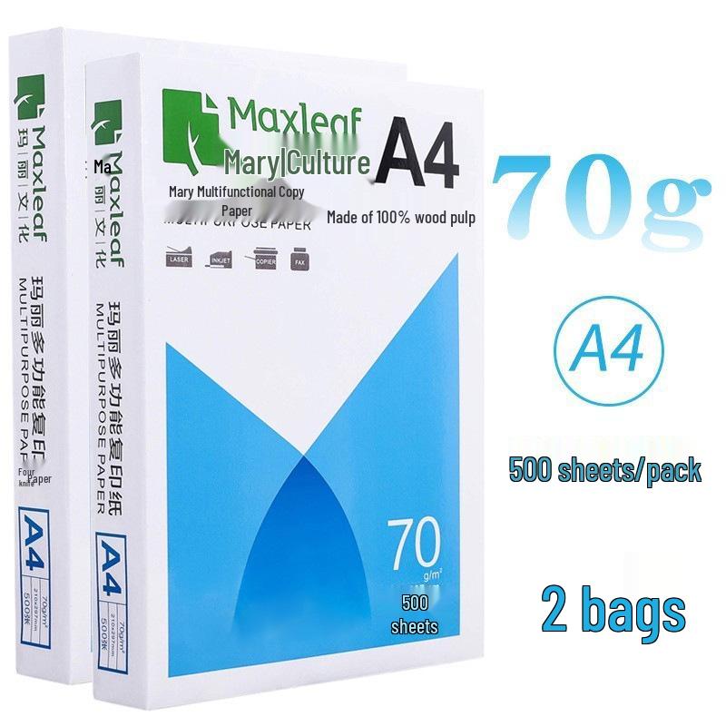 Mary A4 70g Printing & Photocopying Paper, 100 Sheets - White Draft Paper for Students & Office Use