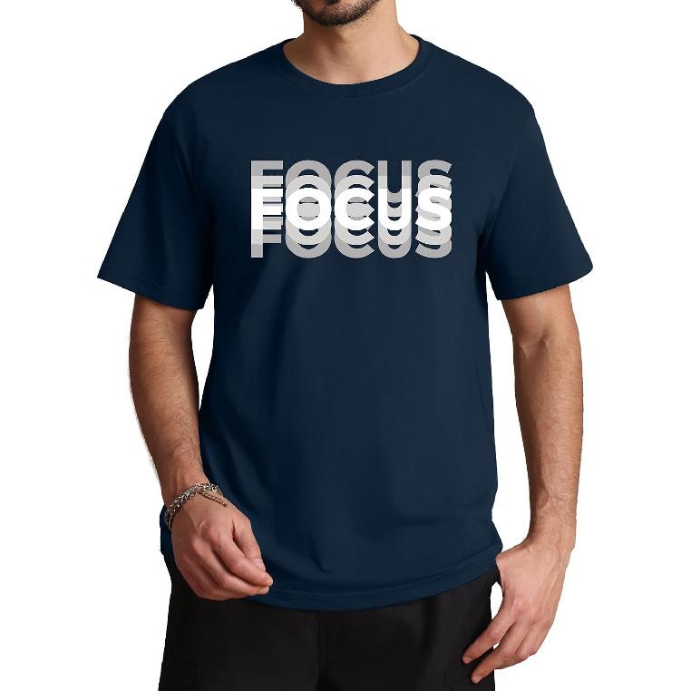 Aiyino Men's Focus Graphic Tee Motion Text Short Sleeve 100% Cotton