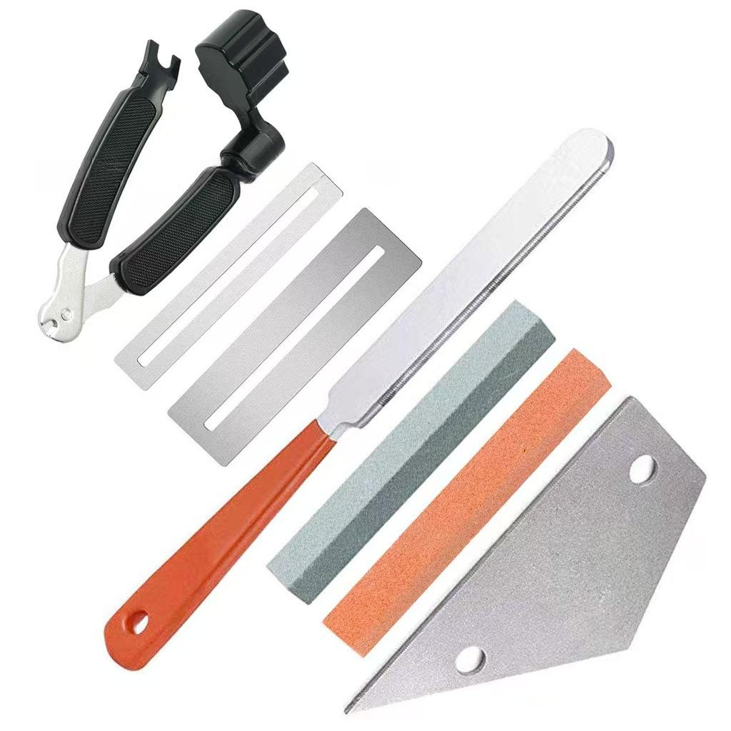 Guitar Tool Set Guitar Care Tool Wire File Leveling Ruler Sanding Stone Gasket Reel