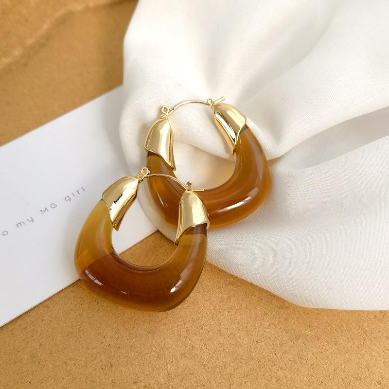 Japan Korea Transparente Kristall Acryl Kreis Creolen für Damen Klare Harz Huggie Piercing Ohrverschluss Party Schmuck Geschenk