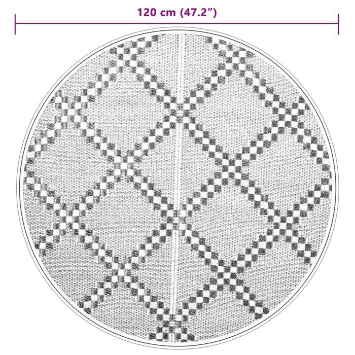 VidaXL Tapis d'extérieur marron Ø120 cm PP, tapis de jardin, tapis de sol, moquette de sol, carpette, tapis de patio 368478