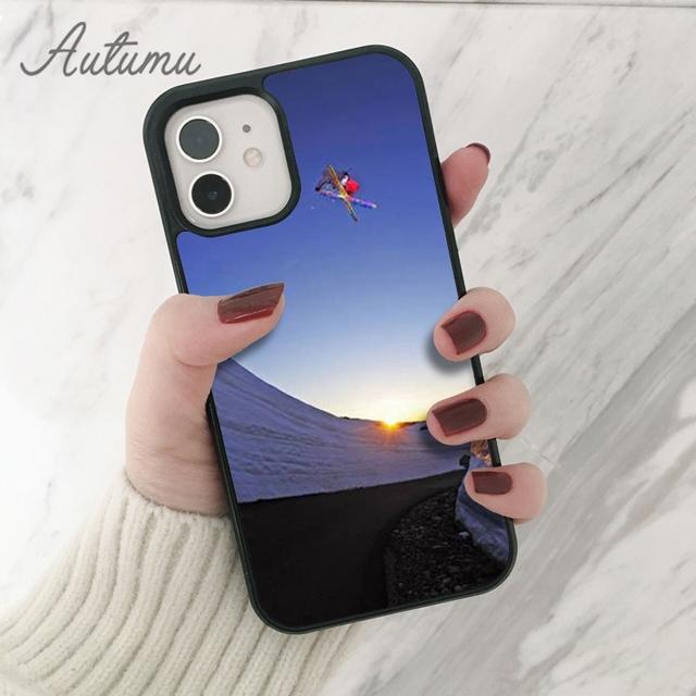 Skiing Snow Snowboard Skis Phone Case for iPhone 11 12 13 14 Pro Max mini XR XS SE 2020 6S 7 8 Plus Samsung Galaxy S21 S22 Cover
