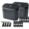 Kitbest (2 Pack Car Trash Can Bin With Lid, 120 Pcs Trash Bags And 4 Pcs Car Hooks. Mini Car Garbage Can, Dustbin Can Organizer Storage For Front