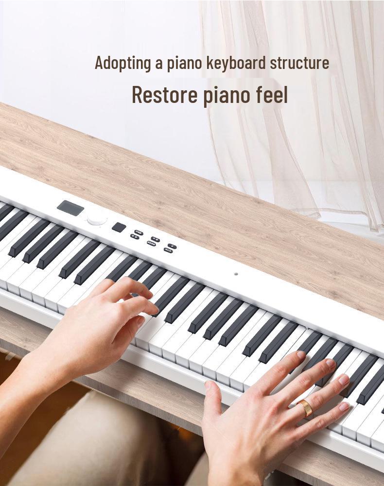 Rechargeable 88-Key Foldable Portable Bluetooth MIDI Keyboard for Beginners and Adults