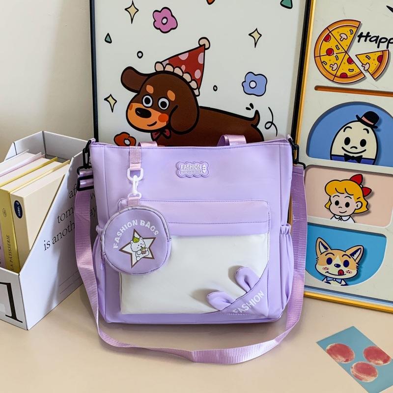 Middle school student tutoring bag, new large-capacity high-value style simple student stationery shoulder bag