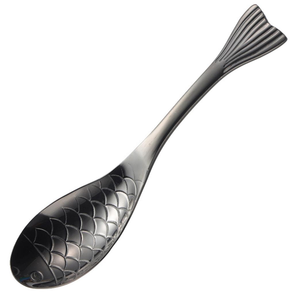 Food Grade Metal Dessert Spoon Unique Fish-Shaped Design Festive Holiday Buffets