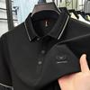 Light Luxury Brand Men's Short Sleeve Polo Shirt Summer New Item High-end Letter Golf Comfortable Cotton Casual Business T-shirt