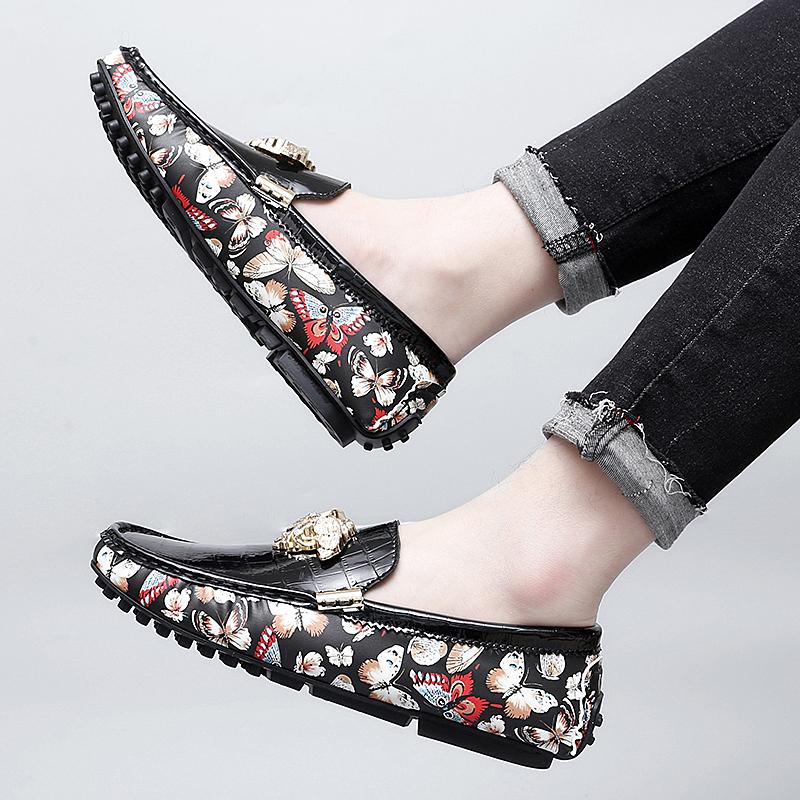 Fashion Designer Mens Genuine Leather Boys Teens Luxury Brand 35~48 Casual Brand Shoes for Men Women Driving Male Moccasin Flats Loafers