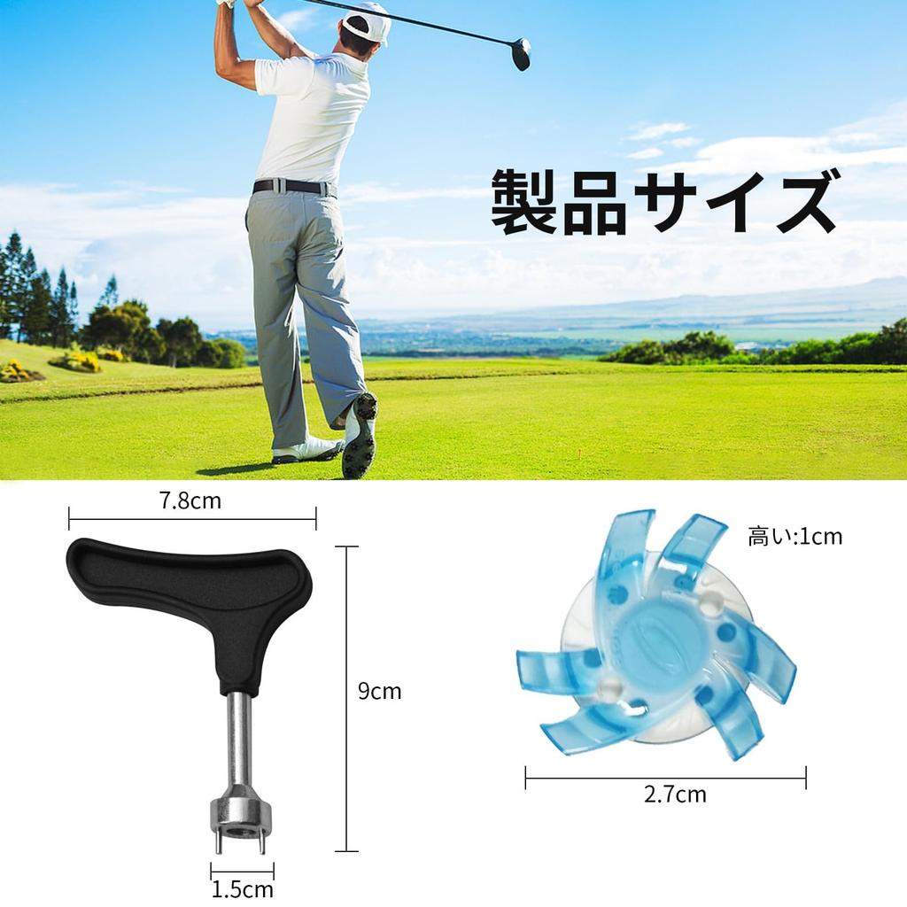 Pokumil Golf Shoes Spikes, 24 Pieces, Replacement Golf Shoes, Golf Shoes Studs, Non-Slip, Easy To Put On and Take Off, Spikes, Golf Shoes, Easy To