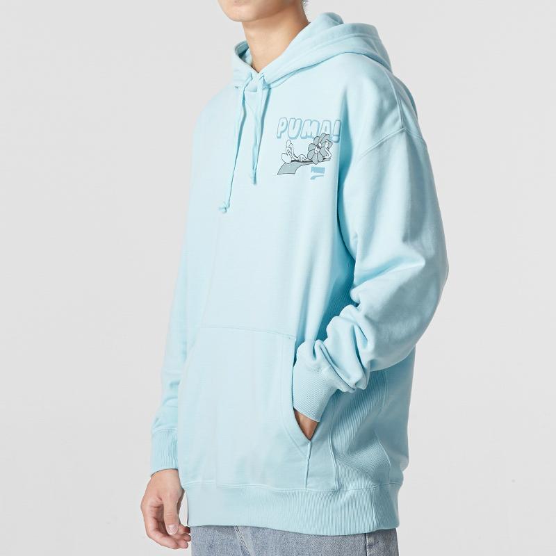 Puma Downtown Sweatshirts Men's Sky Blue Hooded Moderate Regular 537753-30