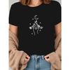 Dreamy Starry Sky Gesture T-Shirt for Women, Trendy Loose Short-Sleeve Black Printed Design, a Must-Have Item for Stylish Outfits