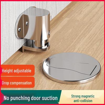 Punch-Free Magnetic Door Stopper with Anti-Collision & Invisible Design