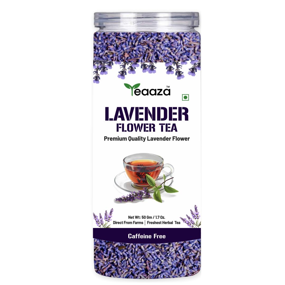 

Teaaza Organic Lavender Tea, 50 Grams-50 Cups, Calming Lavender Flower Tea for Relaxation and Wellness Support Promotes Good Sleep, Stress