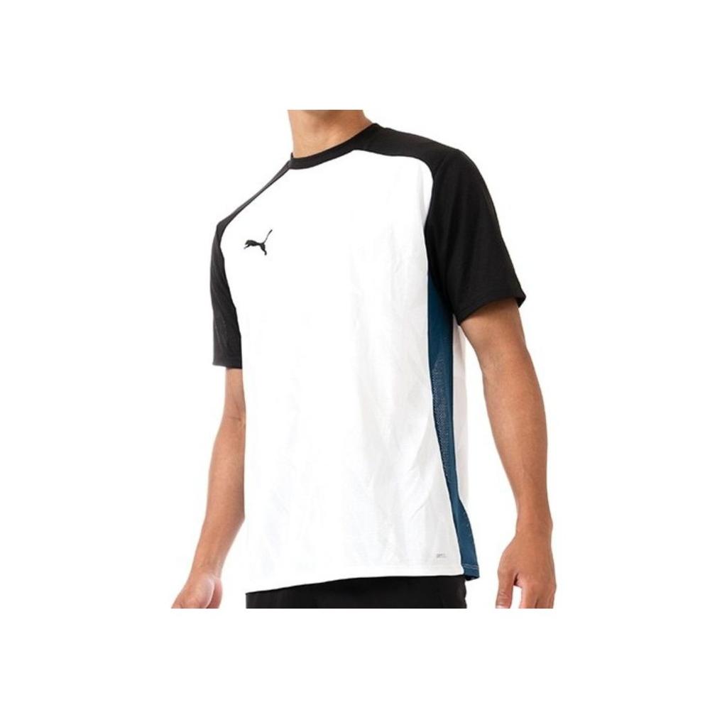 Puma Color Block Training Crew Neck Soccer Shirt Men Tops White 659129-04
