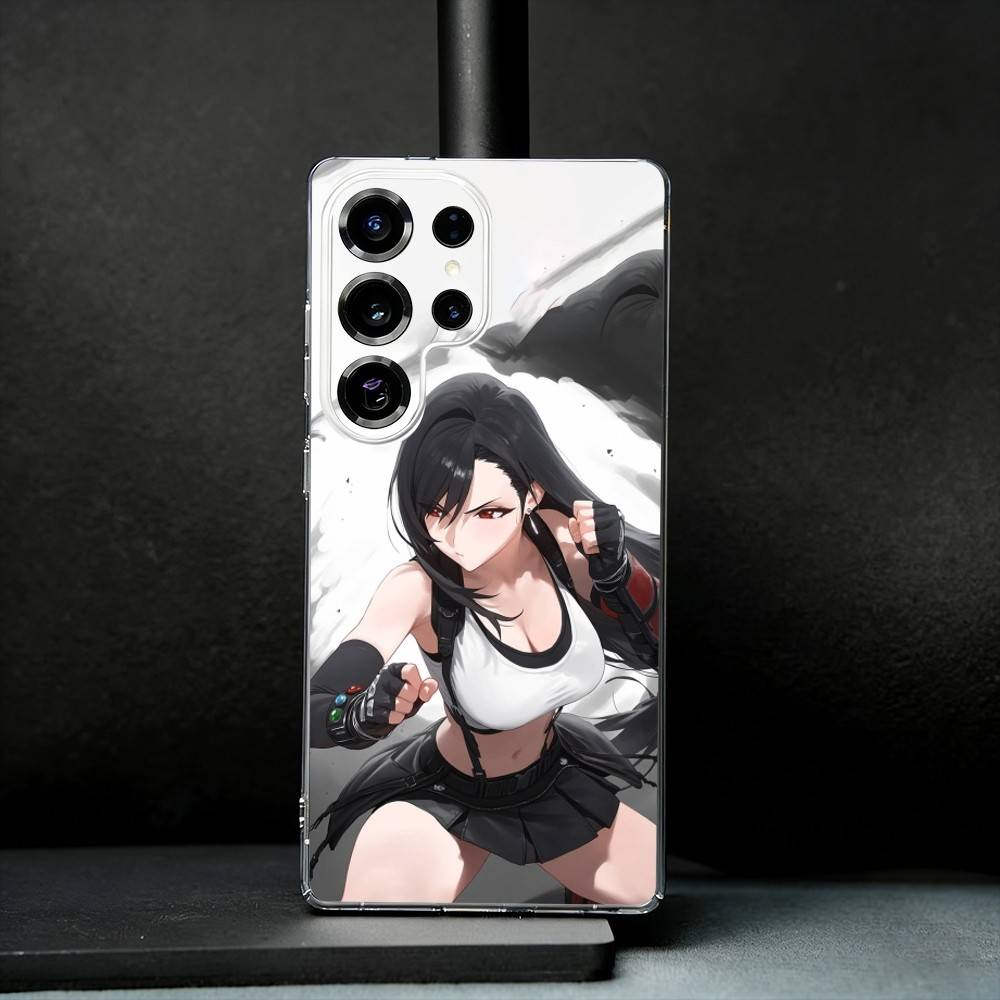 Game FF T-Tifa L-Lockhart-S Phone Case For Samsung S25,S24,S21,S22,S23,S30,Ultra,S20,Plus,Fe,Note,10,9,5G Transparent Cover