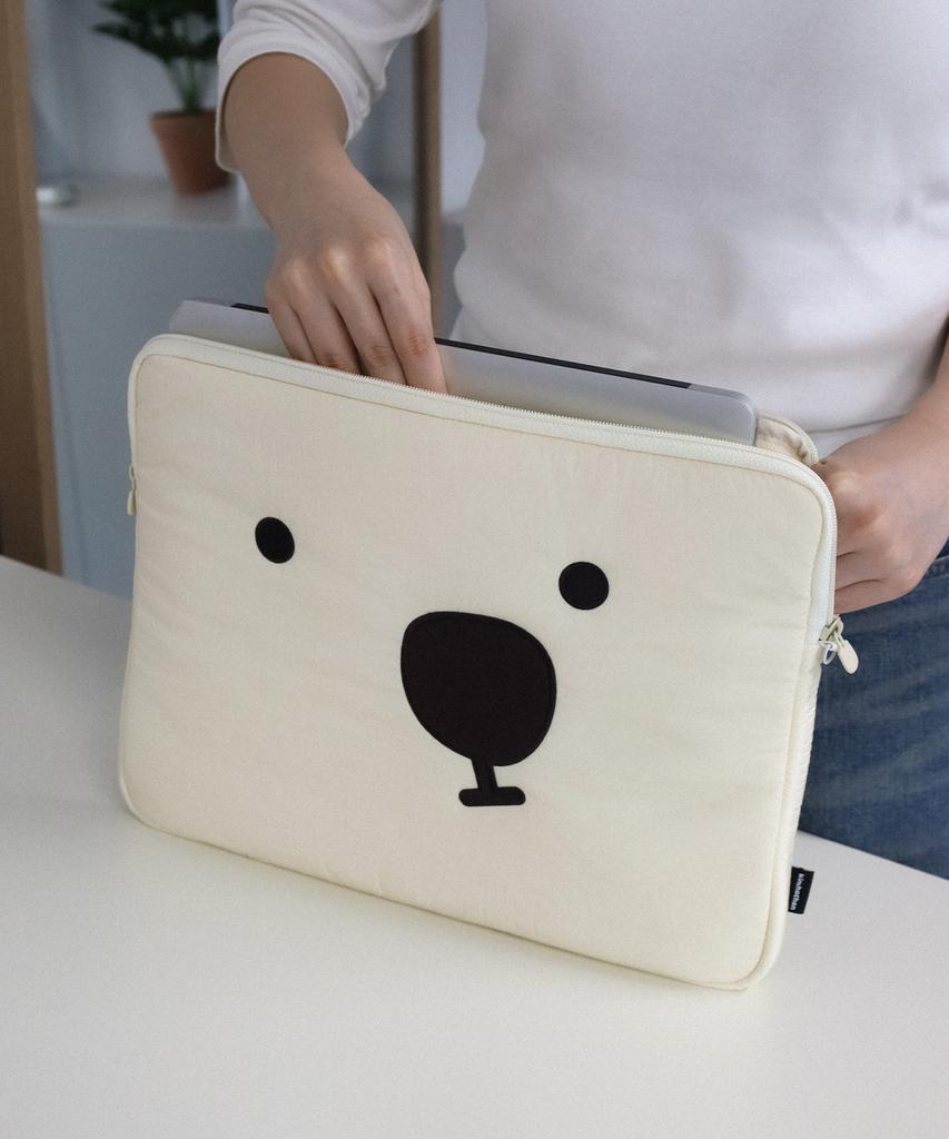 Kimhachan Nylon Embroidered Laptop Pouch - 3 Colors