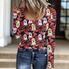 Women's Fashion Button Casual Halloween Knit Pullover Sweater