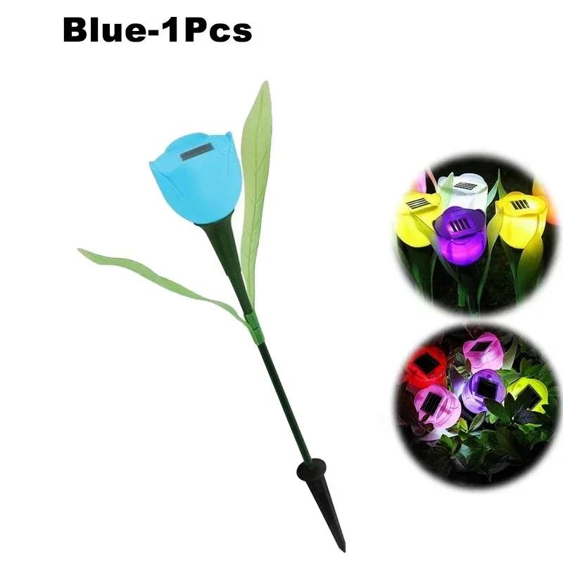 1PCS Solar Tulip Lights Outdoor Waterproof LED Garden Stake Lights Auto On At Dusk Mood Lighting for Yard Pathway Patio