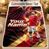 Flannel BlanketCristiano Ronaldo Custom Name Text Personalized Soft Warm Throw Blanket Home Decor Gift