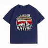 Unisexs 100 Cotton Summer New TShirt Life In Adventure Mountain Nature Print Retro Hiking Casual Short Sleeve Tops