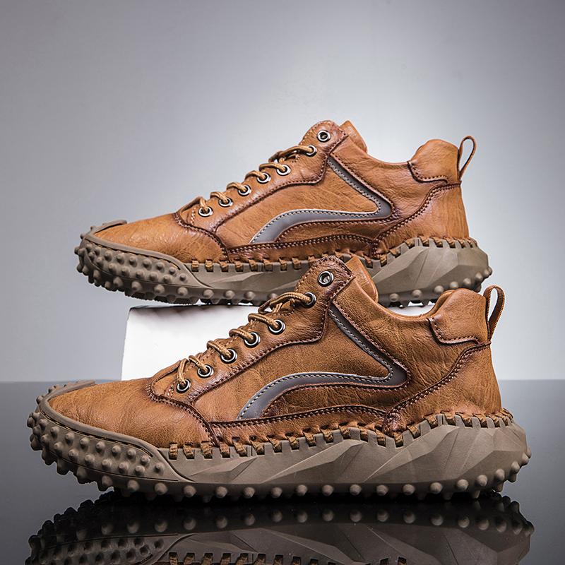 Spring /fall Handmade Leather Boots Men Shoes Comfortable Ankle Boots for Men Casual Shoes Large Size Tooling Shoes