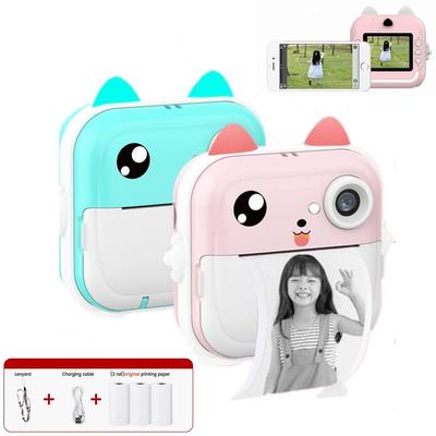 Camera pentru copii cu imprimare instantanee Mini imprimantă termică Ecran IPS de 2,4 inci Aparat foto pentru copii 1080P HD Video Foto Camera digitală Cadou băiat fată