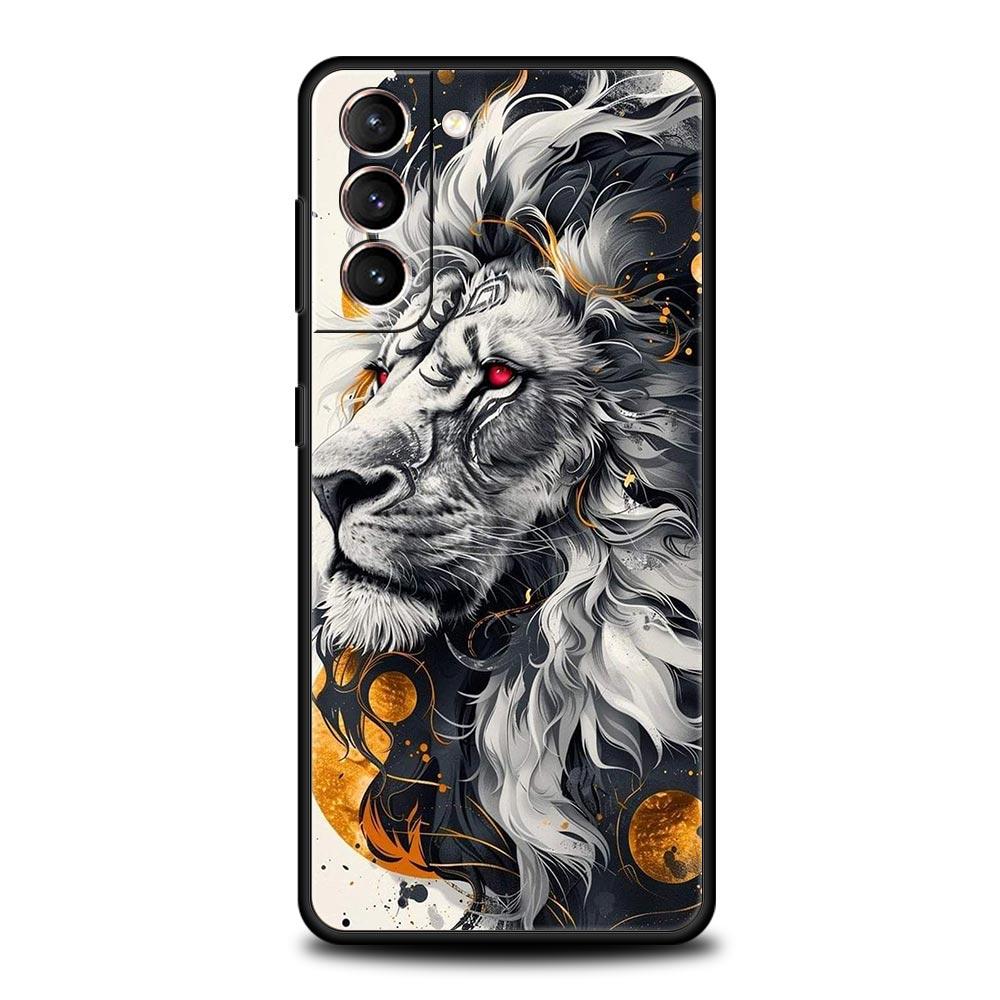 

Cross Pattern Bicolor Lion Phone Case for Samsung Galaxy S26 S25 S24 S23 S22 S20 S21 FE Ultra S25Edge Plus 5G Soft TPU Cover Bag s23 Ultra