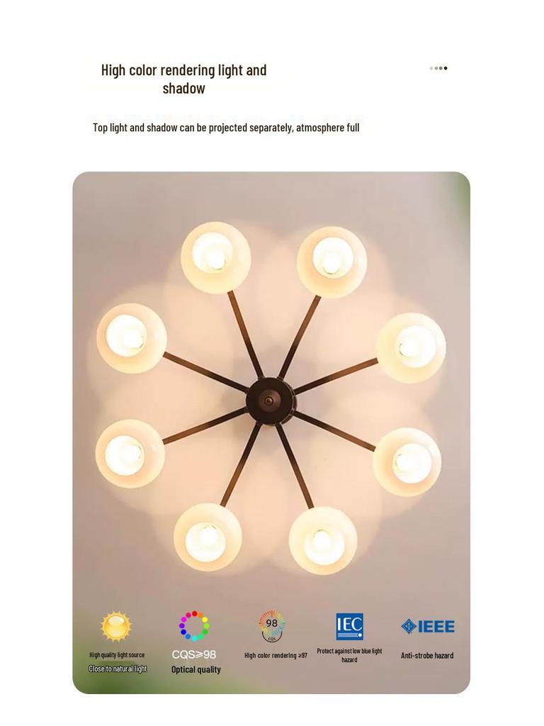 French Retro Nanyang Style Chandelier for Living Room, Restaurant, or Bedroom