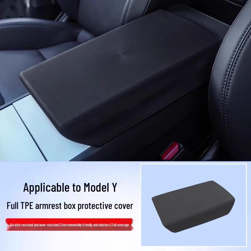 TPE Armrest Box Cover for Tesla Model 3/Y - Center Console Protector