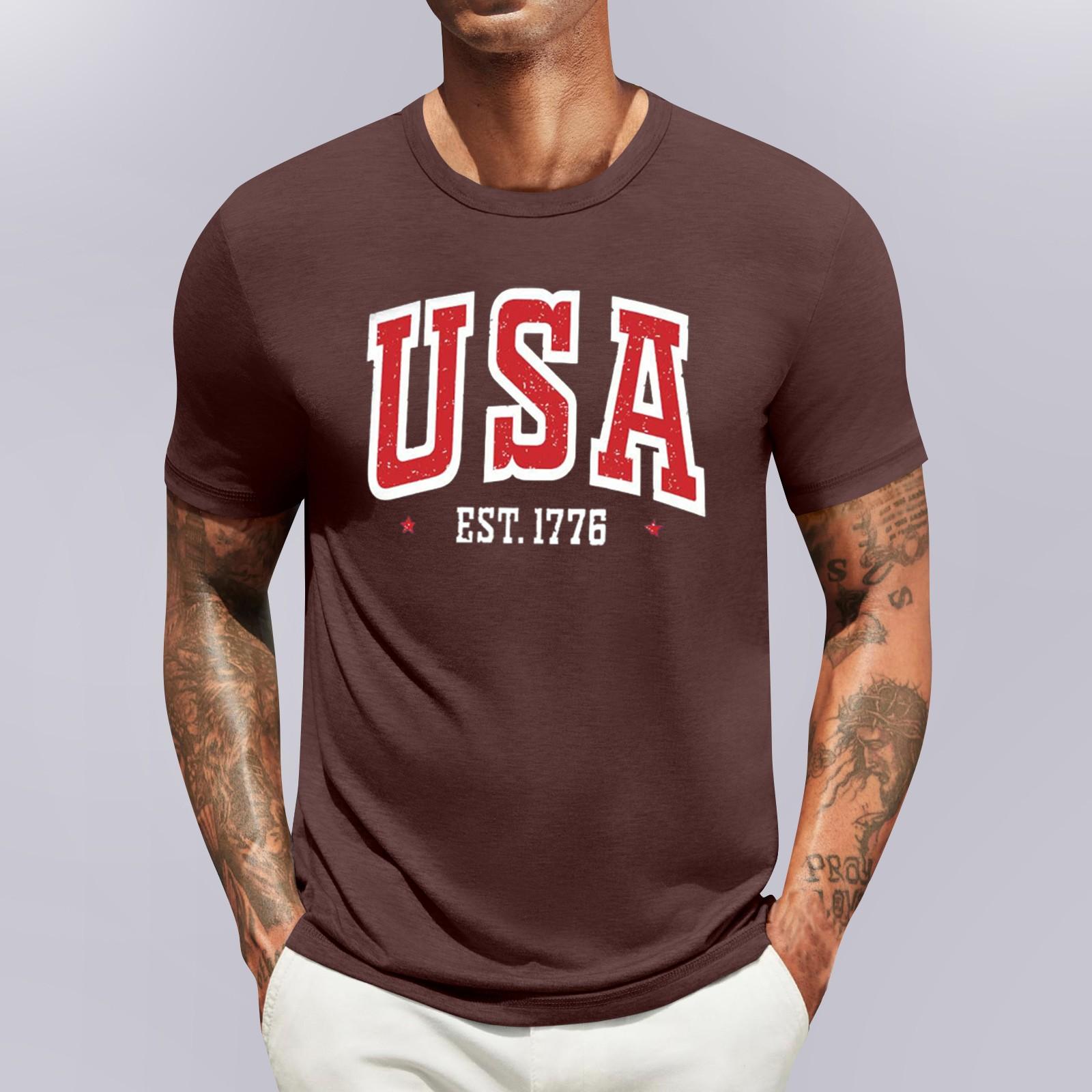 

Мужская повседневная мода, удобная кофта-свитшот с надписью «День независимости» S коричневый