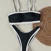 1011 Europejska i amerykańska bielizna kąpielowa nowa damska prosta czarno-biała kolorystyka styl Xiaoxiangfeng bikini wybuchowe bikini
