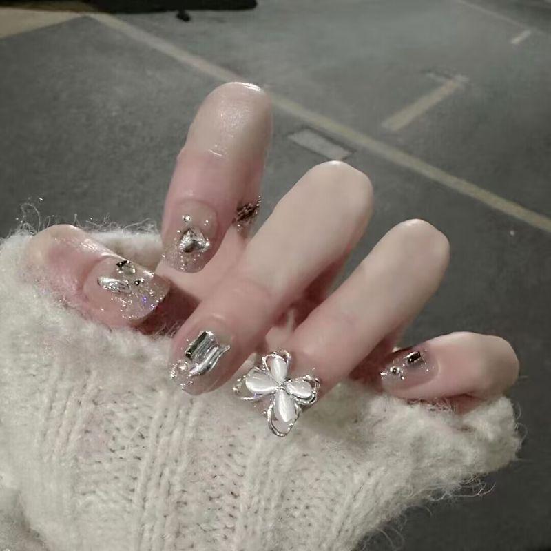 

Бантики Кастард Стойкий Лак для Ногтей и Молочные Наклейки вокруг Ногтя Наклейка для Ногтей Готовый Продукт Съемная Носимая Наклейка для Ногтей GL06 Cherry Purple Butterfly [short]]