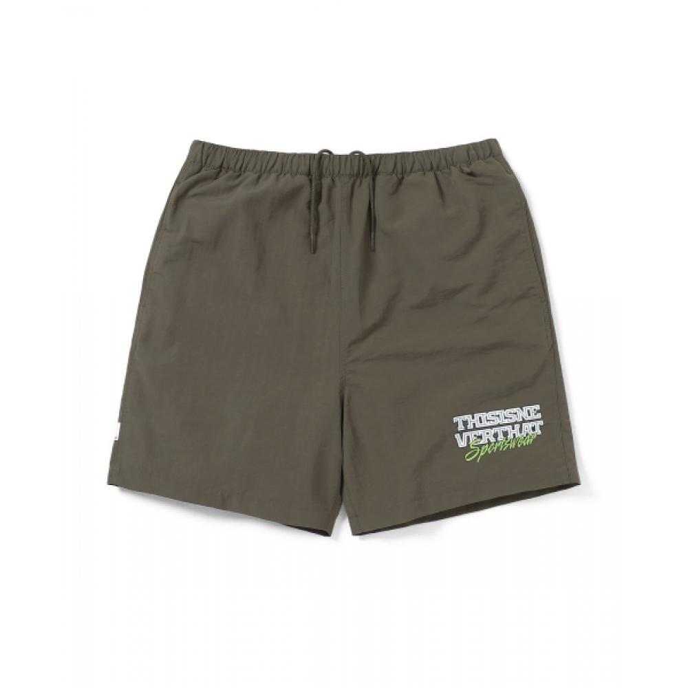 Thisisneverthat Big Logo Nylon Shorts Brown S