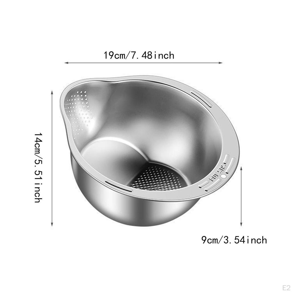 Rice Rinsing Bowl Kitchen Utensils Washer Strainer Home Draining Basket Versatile for Red