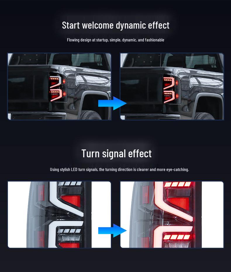 Compatible with GMC Sierra 2014-2018 Taillight Assembly: Turn Signal, Welcome Light, Brake Light.