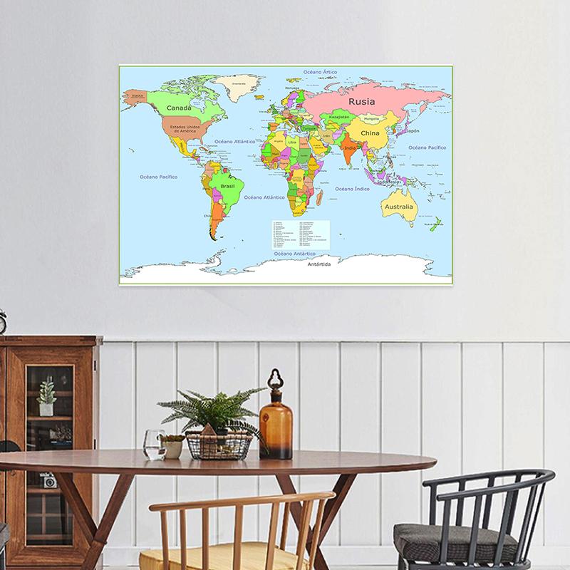 Mapa světa - Vzdělávací mapa Plakáty Nástěnné závěsy, Geografický nástroj, Vzdělávací pomůcky, Potřeby pro domácí školu a učebnu