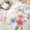 Tangna Heimtextilien Reines Baumwoll-Bettwäscheset 4-teilig - Elegante Blumenmuster