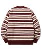 TRILLION Washable Hairy Stripe Crewneck Knit_Red