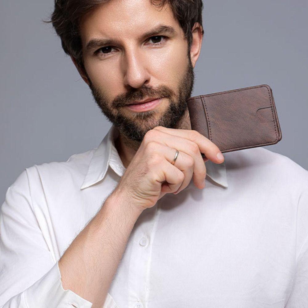 Handheld Short Folding Wallet Waterproof Men Card Holder Simple Pocket Money Purse Bag  Male