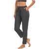European and American Women's Fashion: Solid Color, High-waist, Casual Yoga/fitness Pants with Side Slits.