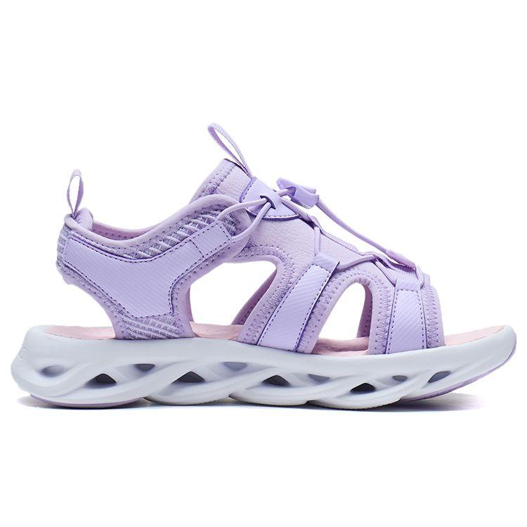 Li Ning Youth  Childrens Sports Trend Shock Absorption Rebound Lightweight Non-Slip Sandals Kids Sandals Lilac YKUT030-4