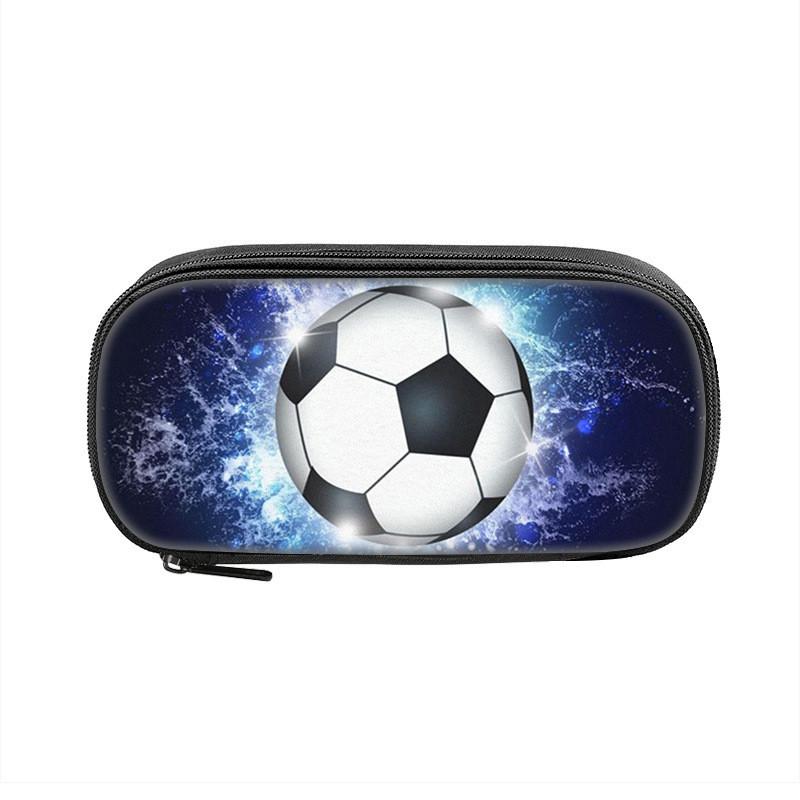 Sports Themed Polyester Pencil Case With Multiple Compartments For Students And Kids