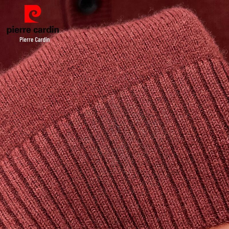 Pierre Cardin Men's 100% Pure Wool Stand Collar Sweater