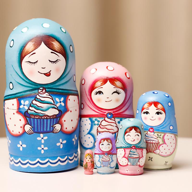 Wooden Painted Russian Nesting Dolls: 5, 7, 10, or 15 Layer Craft Toy & Souvenir