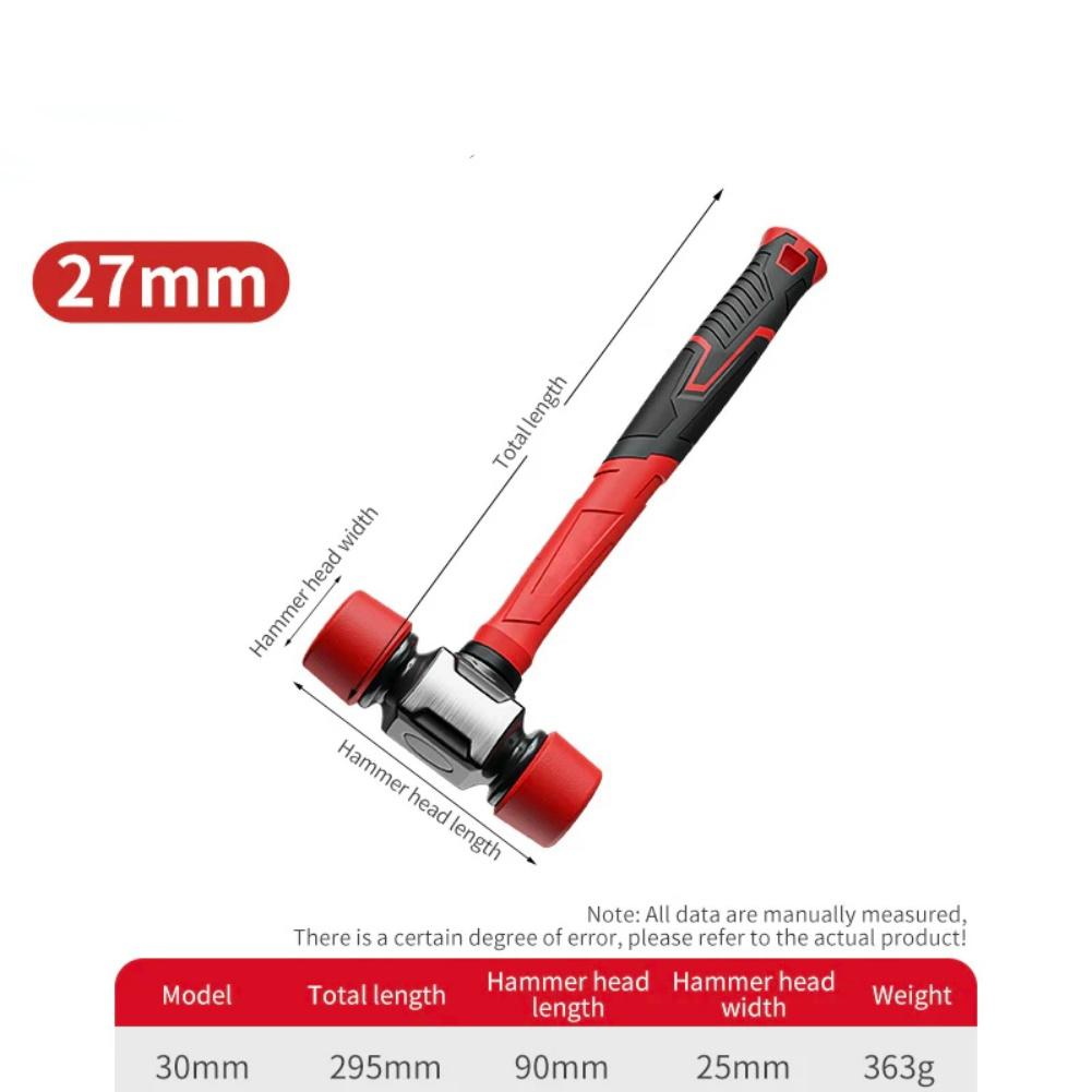 

Non Marring Rubber Mallet with Shock Absorbing TPR Handle and Ductile Iron Core for Professional Installation Work