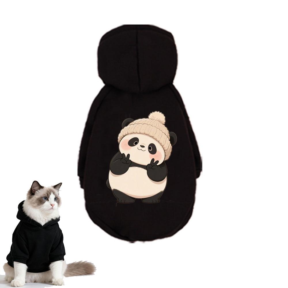 Pet Hooded Sweatshirt Cats & Dogs Cute Fashiona Unique Panda Print Design Suitable Pomeranian Maltese Large Breed Dog